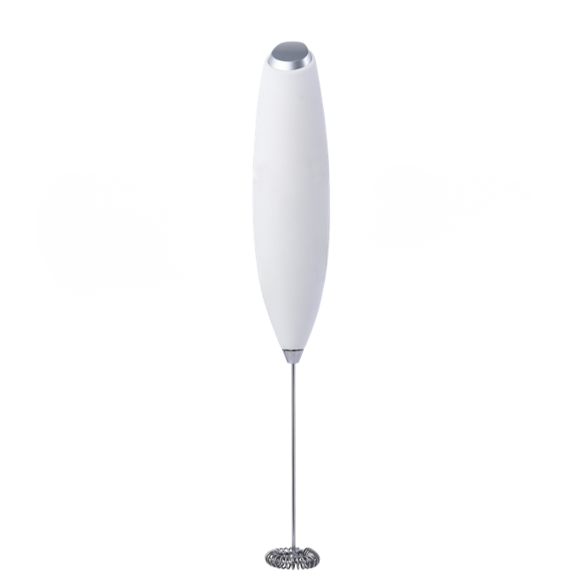 UrbanFlair Coffee handheld milk frother with stainless steel coil whisk – portable barista foam maker available in white blue and pink