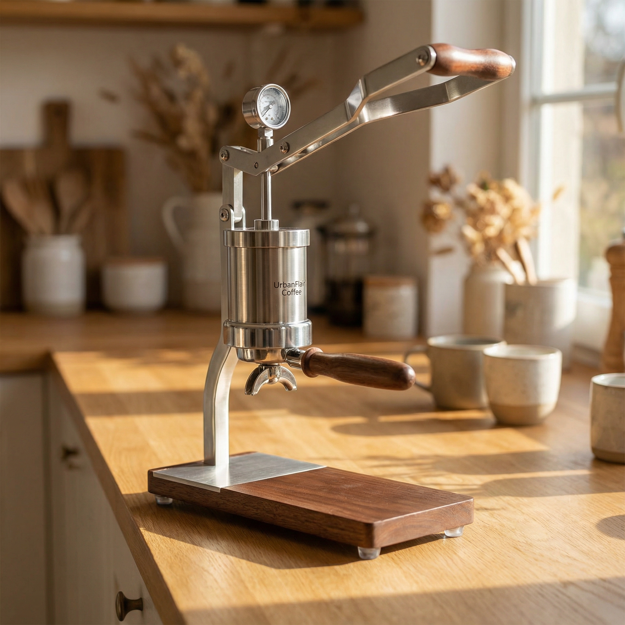 Home barista manual espresso setup with lever machine – UrbanFlair Coffee